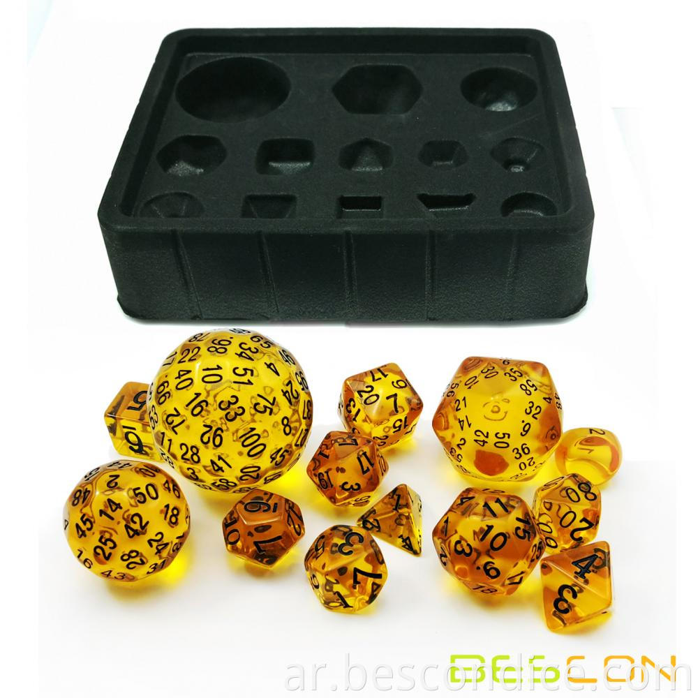 Dungeons And Dragons Complete Amber Dice Set Dnd 3